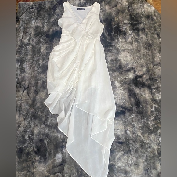 LuLus Elegant Gathering Ivory High-Low Dress New No Tags - Picture 7 of 11